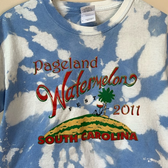 Custom Dyed Watermelon Fest Cropped Tee Small - Picture 8 of 12